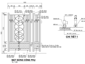 Mẫu bản vẽ mẫu cổng, nhà bảo vệ cơ quan công ty