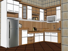 Mẫu bản vẽ nội thất phòng bếp đơn giản su