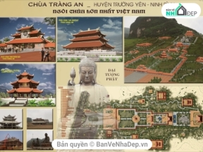 Mẫu bản vẽ thiết kế chùa Bái Đình ở huyện Trường Yên - Ninh Bình