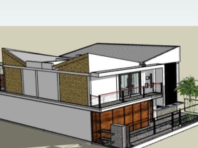 Mẫu biệt thự 2 tầng 10x20m dựng model sketchup