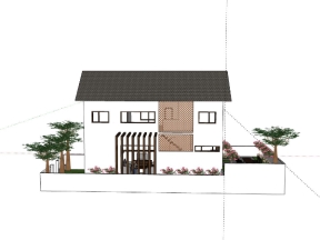 Mẫu biệt thự 2 tầng 12x7.8m file sketchup