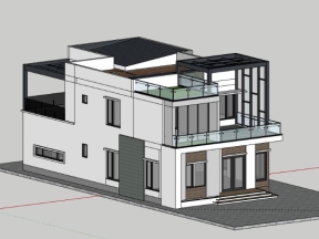 Mẫu biệt thự 2 tầng 13x19m file sketchup