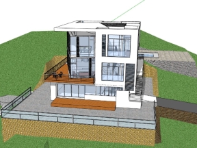 Mẫu biệt thự 2 tầng 15x16m dựng model sketchup đẹp