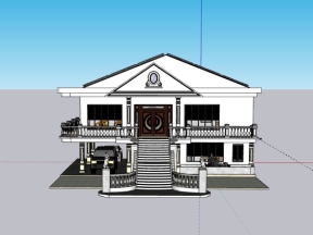 Mẫu biệt thự 2 tầng 16x11m file sketchup đẹp