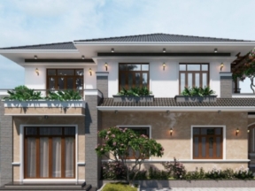 Mẫu biệt thự 2 tầng 8.1x15m model cad