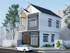 Mẫu biệt thự 2 tầng mái thái 8x10m