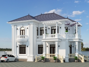 Mẫu biệt thự 2 tầng tân cổ điển 10x14m