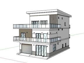 Mẫu biệt thự 3 tầng 10x17m file sketchup đẹp