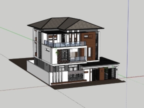 Mẫu biệt thự 3 tầng 15x15m file sketchup