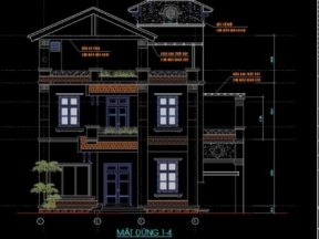 Mẫu biệt thự 3 tầng kt 10x9.5m thiết kế