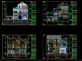 Mẫu biệt thự 3 tầng kt 14.3x16m