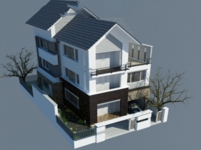 Mẫu biệt thự 3 tầng kt 8x15m thiết kế