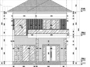 Mẫu biệt thự mái nhật 2 tầng 8x15m  gồm