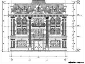 Mẫu biệt thự tân cổ điển cấp 4 hầm, 3 tầng nổi, cấp 4 áp mái diện tích xây dựng 10.7x16.45m