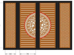 Mẫu cắt cnc cổng 4 cánh trống đồng