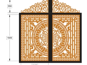Mẫu cnc cổng 2 cánh vòm đẹp