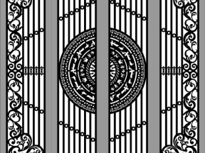 Mẫu cnc cổng 4 cánh file cad trống đồng