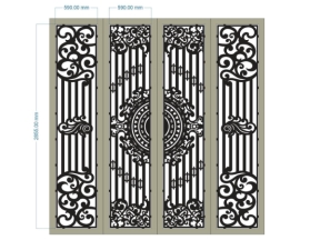 Mẫu cnc cổng 4 cánh sang trọng