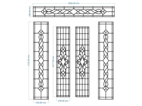 Mẫu cnc cửa sắt 4 cánh và ô thoáng