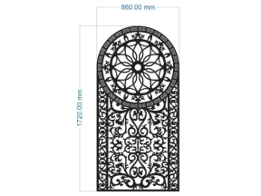 Mẫu cnc cửa thông tầng lá tây đẹp mắt