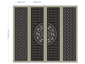 Mẫu cnc file cad cổng 4 cánh dxf