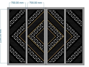 Mẫu cnc mẫu cổng 4 cánh hoa