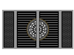 Mẫu cnc mẫu cổng 4 cánh trống đồng