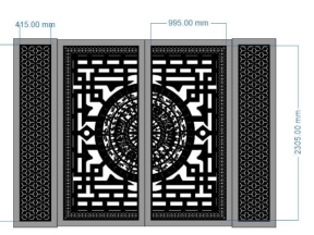 Mẫu cnc mẫu cổng 4 cánh trống dương