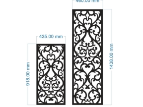 Mẫu cnc vách ngăn phòng khách 2 kích thước thiết kế