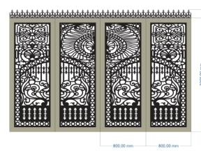 Mẫu cổng 4 cánh cnc đẹp nhất dxf