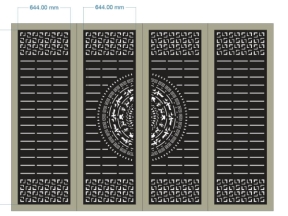 Mẫu cổng 4 cánh cnc dxf