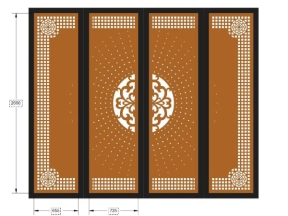 Mẫu cổng 4 cánh cnc hoa văn