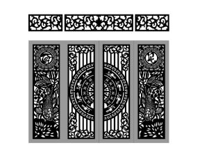 Mẫu cổng 4 cánh tài lộc, ô thoáng cnc