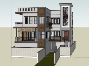Mẫu dựng model nhà ở phố 2 tầng 2021