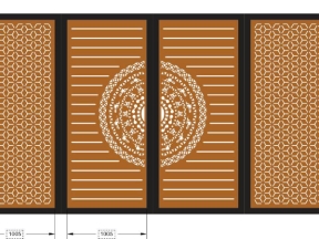Mẫu dxf cnc cổng 4 cánh đơn giản