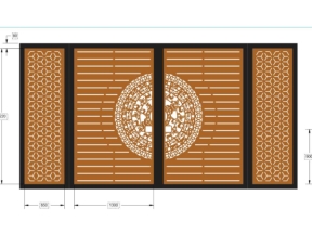 Mẫu file cad cnc cổng 4 cánh trống đồng dxf