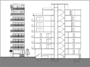 Mẫu hồ sơ bản vẽ thiết kế chung cư mini 9 tầng nổi 1 bán hầm 6.9x27m mặt tiền