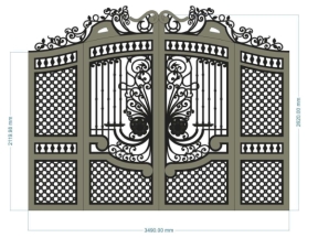 Mẫu mẫu cnc cổng 4 cánh hoa văn