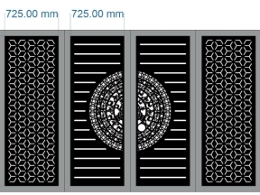 Mẫu mẫu cnc cổng 4 cánh trống đồng bông tuyết