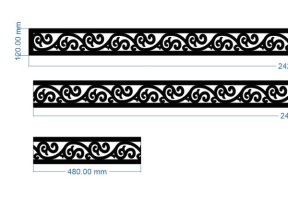 Mẫu mẫu diềm mái kính cnc dxf đẹp mắt