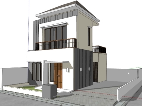 Mẫu nhà cấp 4 6x8m model sketchup