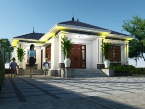Mẫu nhà cấp 4 kích thước thiết kế 12x12m