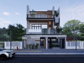 Mẫu nhà hiện đại 3 tầng 10x20m