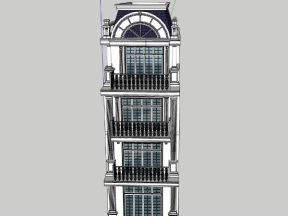 Mẫu nhà phố 4 tầng 5x10.3m model sketchup