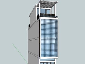 Mẫu nhà phố 4 tầng đẹp model sketchup 