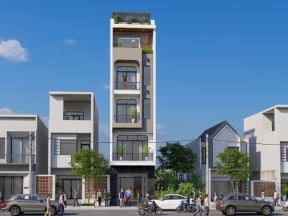 Mẫu nhà phố 5 tầng 4.5x18m (file sketchup + mặt bằng PA, kết cấu móng)