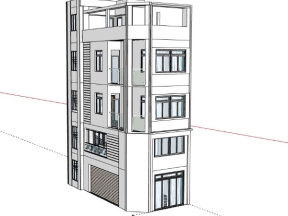 Mẫu nhà phố 5 tầng 5.2x10.5m model .skp