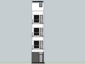Mẫu nhà phố 5 tầng file sketchup 4x12m