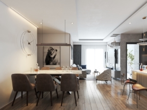 Mẫu nội thất khách + bếp kiểu mới tòa chung cư model su việt nam