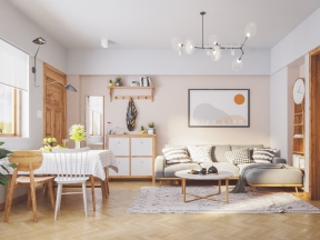 Mẫu nội thất phòng khách, nhà bếp và bàn ăn chung cư concpet render rất đầy đủ, chi tiết (mở bằng file Sketchup 2020 và Vray next)